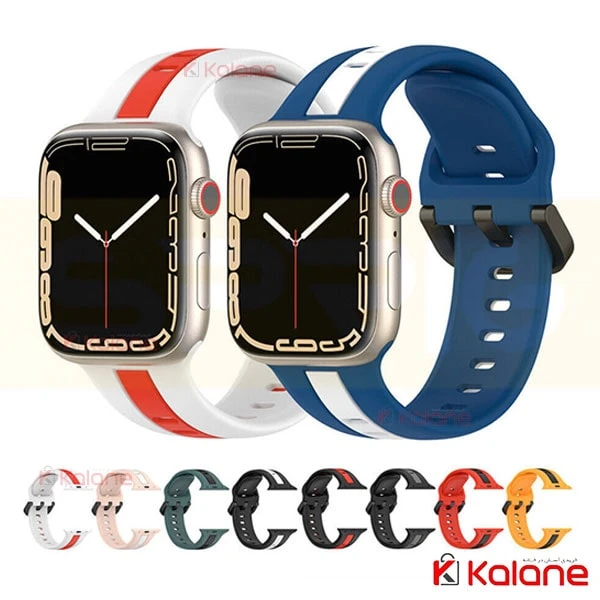 بند سیلیکونی ساعت هوشمند Apple Watch 7 41mm مدل Tutone
