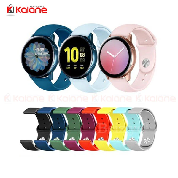 بند سیلیکونی ساعت هوشمند Samsung Galaxy Watch Active مدل دکمه ای