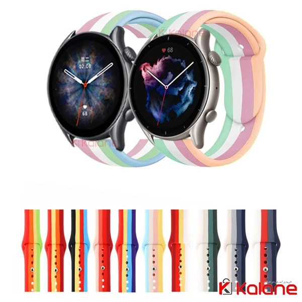 بند سیلیکونی ساعت هوشمند Xiaomi Amazfit GTR 3 مدل رنگین کمان