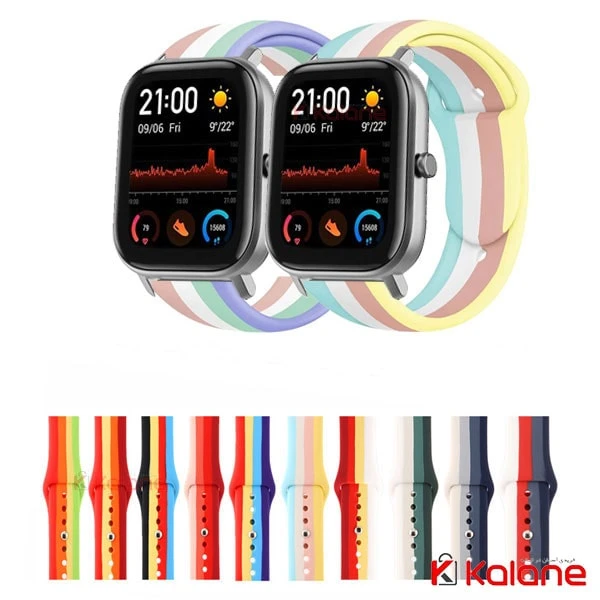 بند سیلیکونی ساعت هوشمند Xiaomi Amazfit GTS مدل رنگین کمان