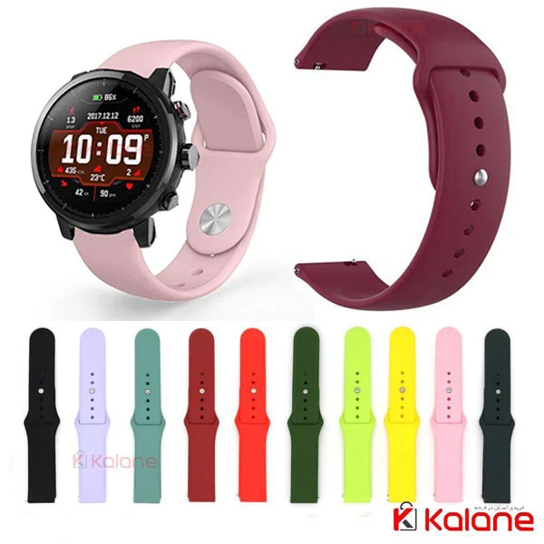بند سیلیکونی ساعت هوشمند Xiaomi Amazfit Stratos مدل دکمه ای