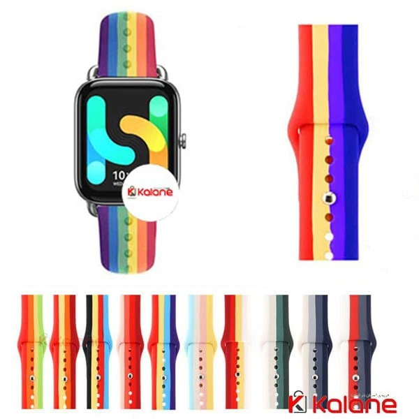 بند سیلیکونی ساعت هوشمند Xiaomi Haylou RS4 Plus مدل رنگین کمان