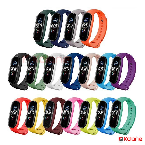 بند سیلیکونی ساعت هوشمند Xiaomi Mi Band 5 مدل دکمه ای