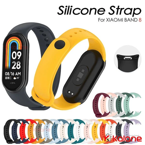 بند سیلیکونی ساعت هوشمند Xiaomi Mi Band 8 مدل دکمه ای