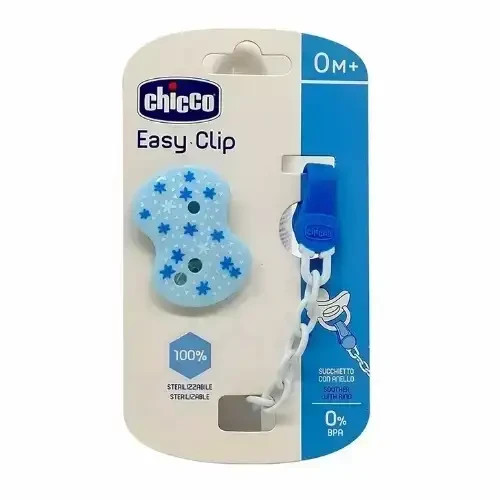 بند پستانک چیکو Chicco مدل Clip Easy رنگ آبی