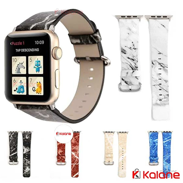 بند چرم ساعت هوشمند Apple Watch 8 41mm طرح سنگ