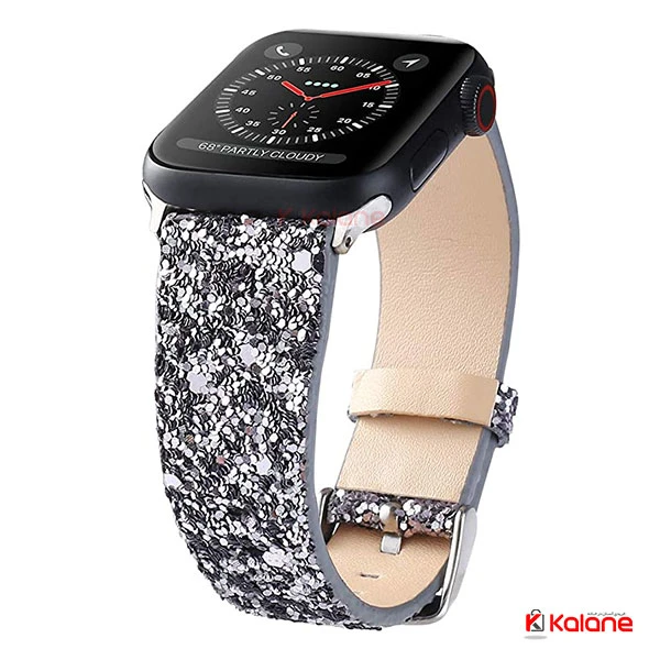 بند چرمی ساعت هوشمند Apple Watch 38/40mm مدل Shiny Bling