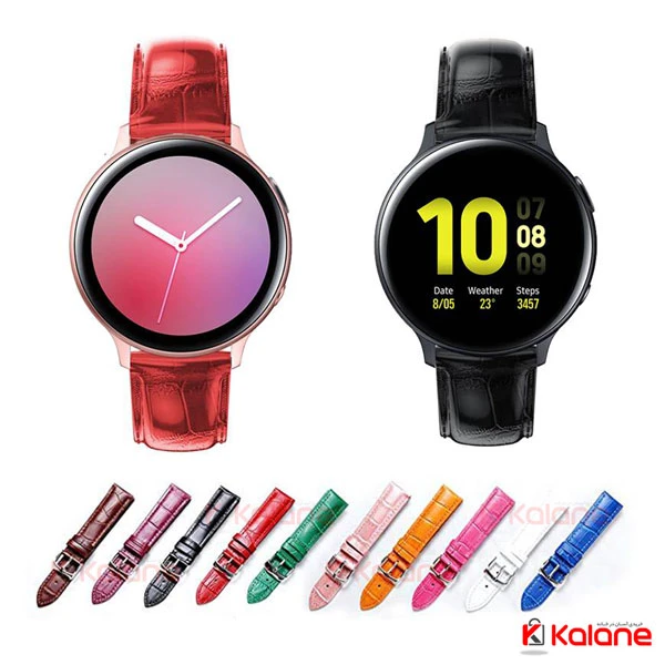 بند چرمی ساعت هوشمند Samsung Galaxy Watch Active مدل Alligator