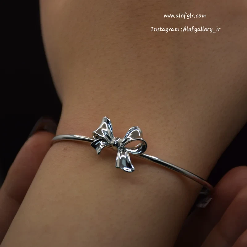 بنگل استیل پاپیونی (ارسال رایگان)کد250156