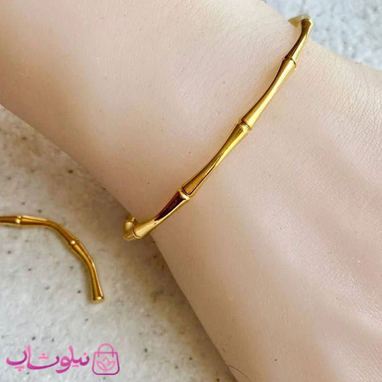 بنگل بامبو اسپرت رنگ طلایی نازک استیل کد 1531