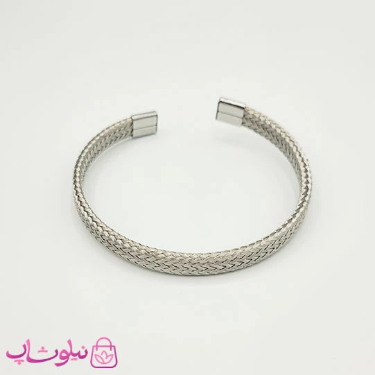 بنگل حصیری مردانه استیل نقره ای رنگ کد 1991