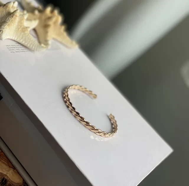 بنگل طلايى گيس بافت unisex