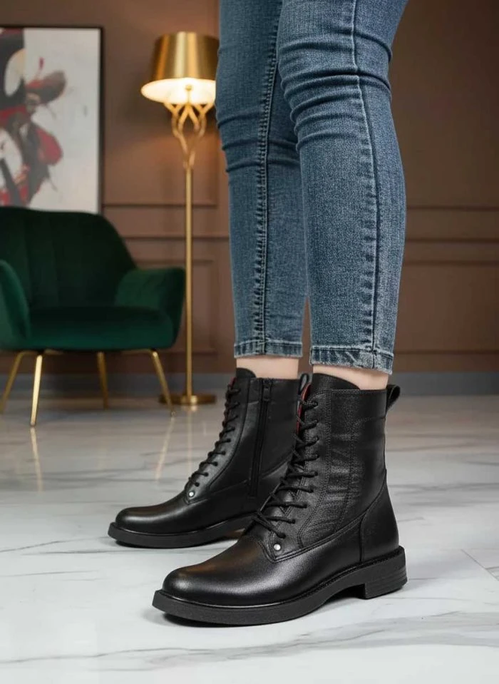 بوت چرم طبیعی زنانه کد S620
