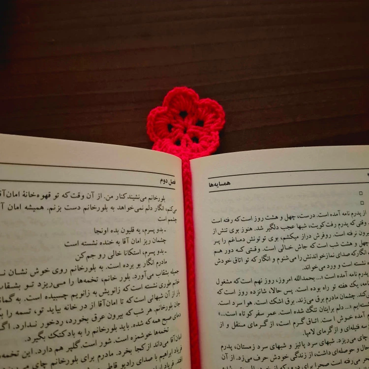 بوکمارک نشانگر کتاب فانتزی گل پنج پر قلب دار