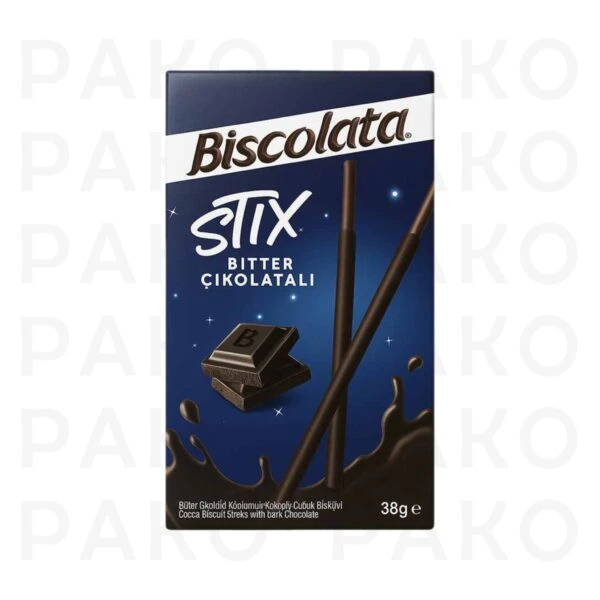 بيسكويت چوب شكلات تلخ استيكس بيسكولاتا 38 گرم biscolata stix