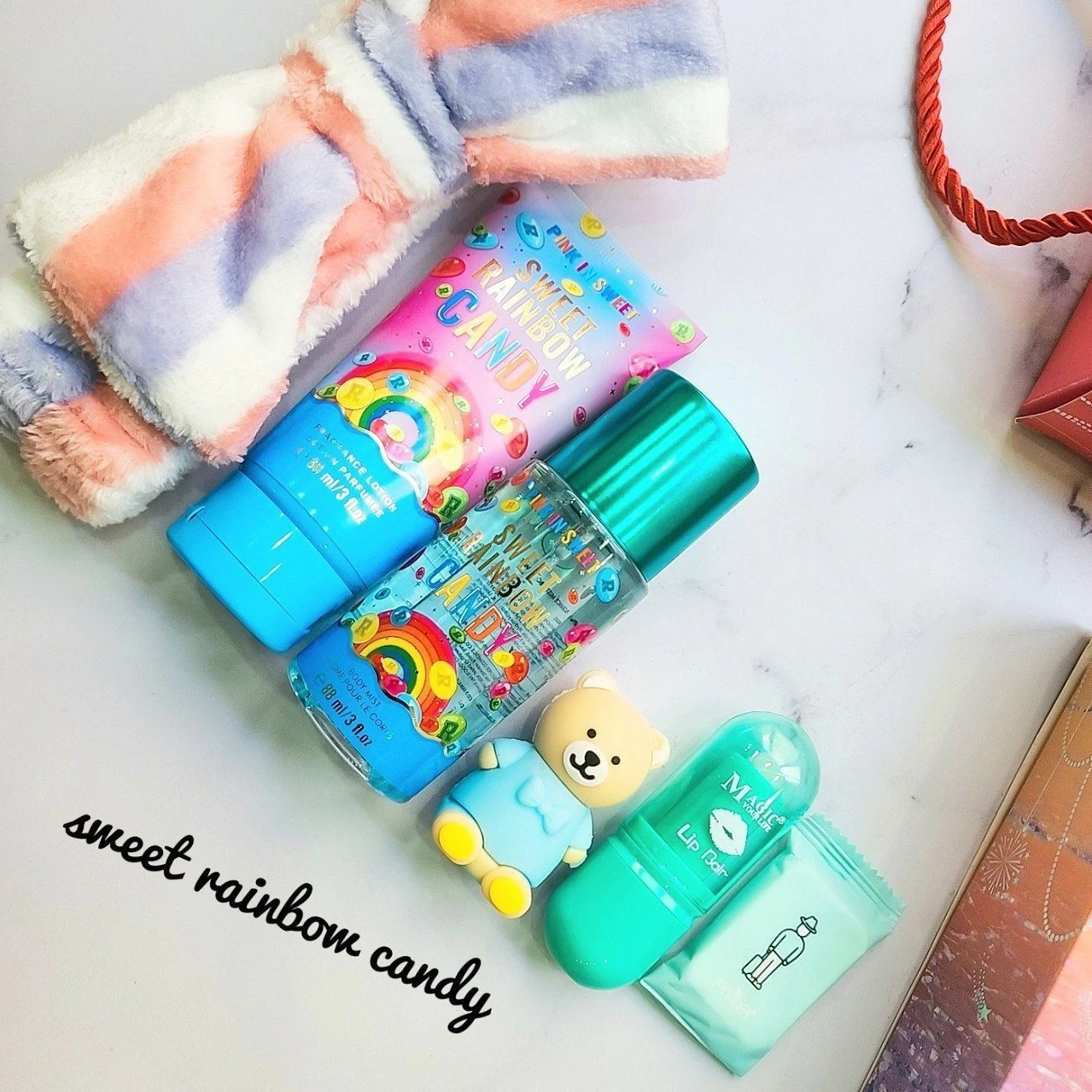 بگ کادویی آبی sweet rainbow candy مناسب ولنتاین