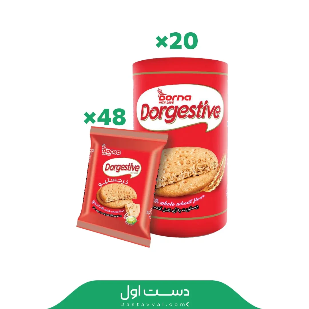 بیسکوئیت درجستیو ۳ عددی درنا – کارتن 48 عددی