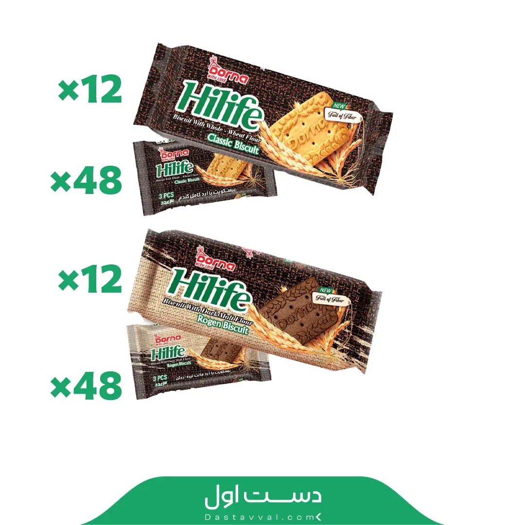 بیسکوئیت هایلایف کلاسیک 140 گرمی درنا – کارتن 12 عددی