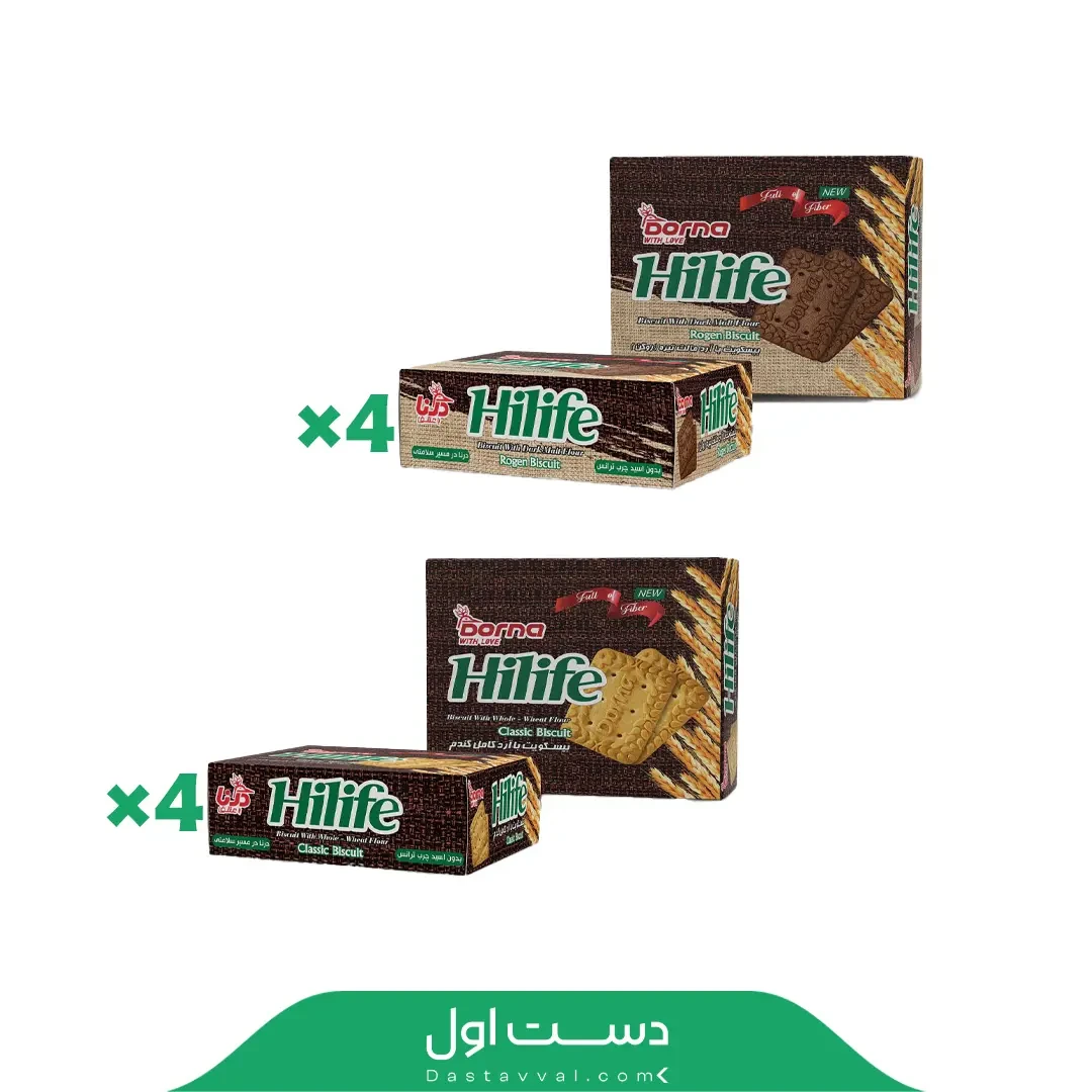 بیسکوئیت هایلایف کلاسیک جعبه ای درنا – کارتن 4 عددی