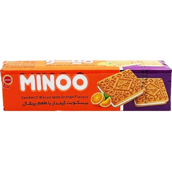 بیسکویت کرم مانژ پرتقال مینو کارتن 24 عددی