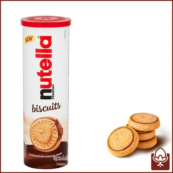 بیسکوییت کرمدار فندقی نوتلا ۱۲ عددی مدل لوله ای | Nutella Biscuits 12pcs