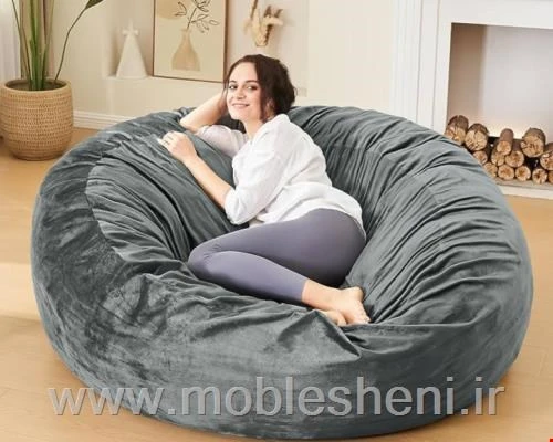 بین بگ الیافی بزرگ،باپارچه مخمل طوسی
