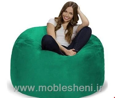 بین بگ الیافی تک‌نفره ، با روکش مخمل سبز