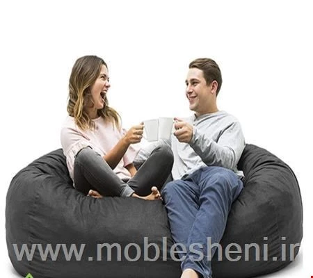 بین بگ الیافی گرد، با پارچه مخمل مشکی