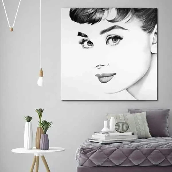 تابلو بوم چاپی لاویا طرح آدری هپبورن کد ART-1022