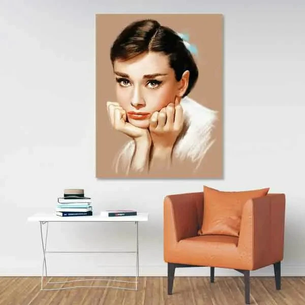 تابلو بوم چاپی لاویا طرح آدری هپبورن کد ART-971