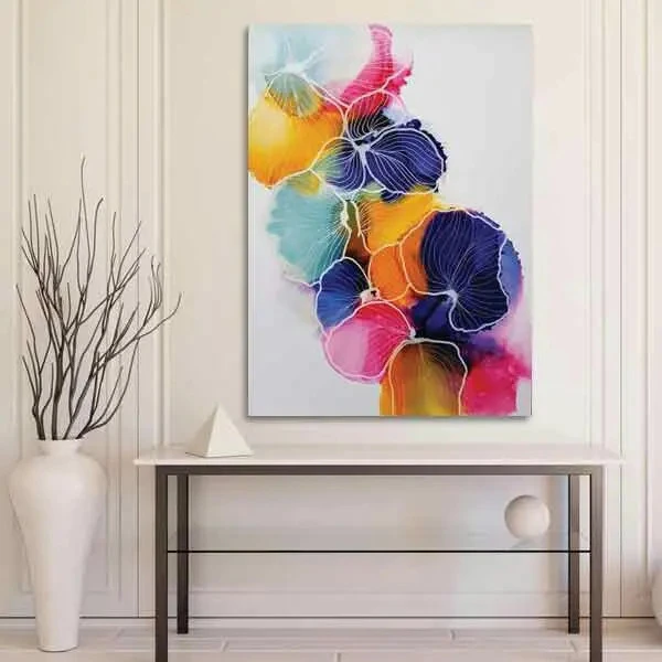 تابلو بوم چاپی لاویا طرح انتزاعی گل کد ART-1333