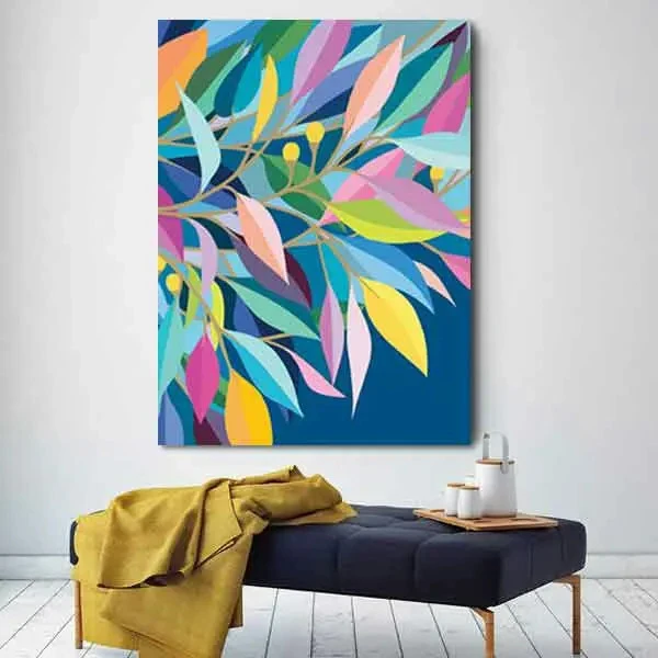 تابلو بوم چاپی لاویا طرح برگ های رنگی کد ART-916