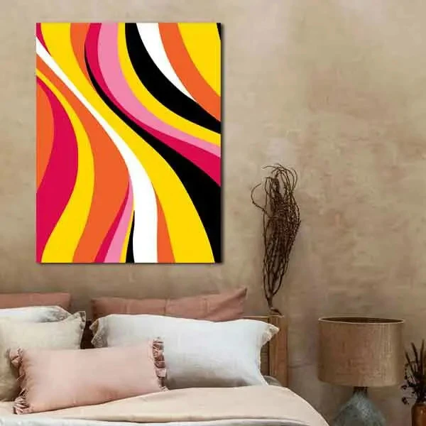 تابلو بوم چاپی لاویا طرح خطوط رنگی کد ART-2693