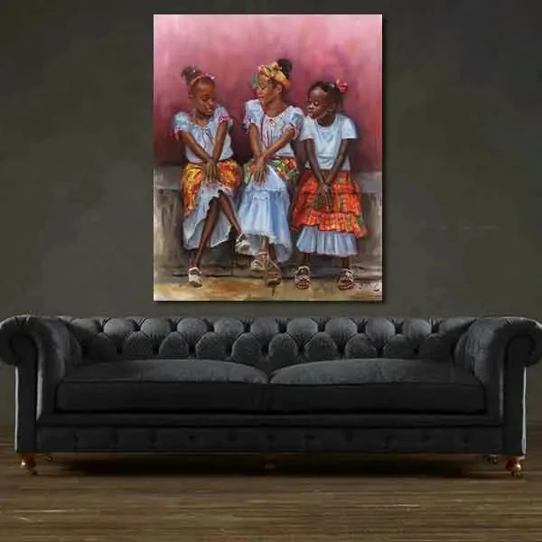 تابلو بوم چاپی لاویا طرح دختران سیاه پوست کد ART-1601