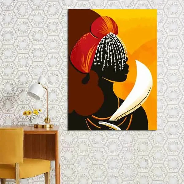 تابلو بوم چاپی لاویا طرح زن آفریقایی کد ART-1140