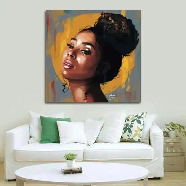 تابلو بوم چاپی لاویا طرح زن آفریقایی کد ART-1216