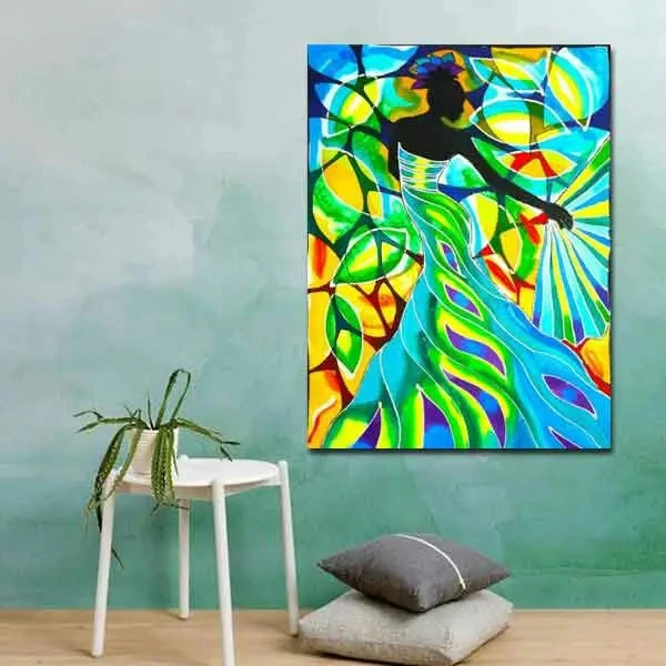 تابلو بوم چاپی لاویا طرح زن آفریقایی کد ART-1506