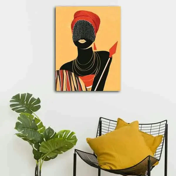 تابلو بوم چاپی لاویا طرح زن آفریقایی کد ART-1806