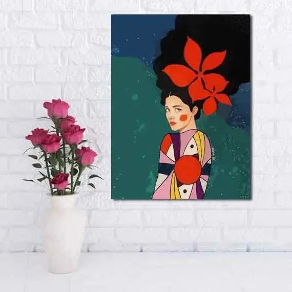 تابلو بوم چاپی لاویا طرح زن ترک کد ART-1991