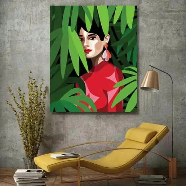تابلو بوم چاپی لاویا طرح زن در طبیعت کد ART-851