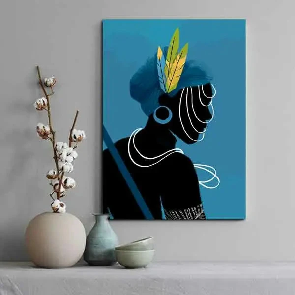 تابلو بوم چاپی لاویا طرح زن سیاه پوست کد ART-1139