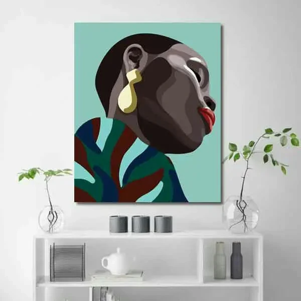 تابلو بوم چاپی لاویا طرح زن سیاه پوست کد ART-937