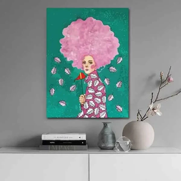 تابلو بوم چاپی لاویا طرح زن نقاشی ترک کد ART-1076