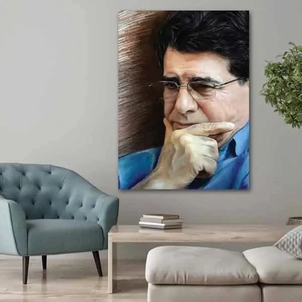 تابلو بوم چاپی لاویا طرح پرتره استاد شجریان کد ART-1364