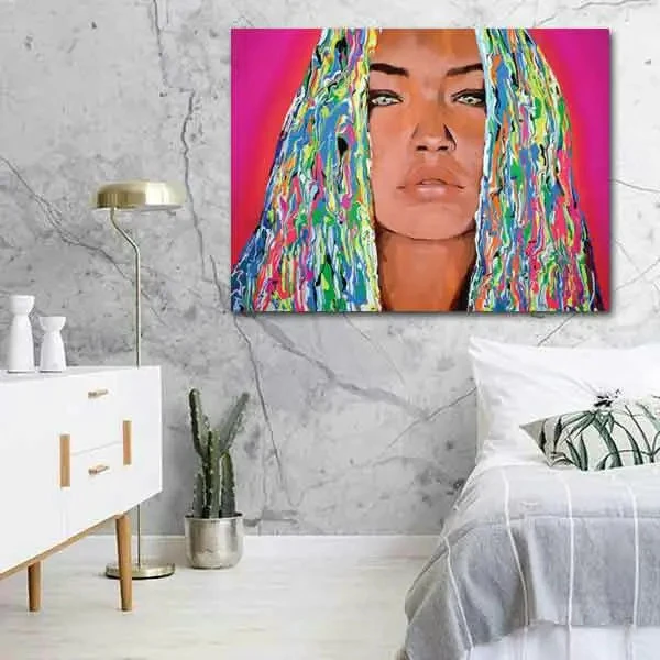 تابلو بوم چاپی لاویا طرح پرتره رن کد ART-1073