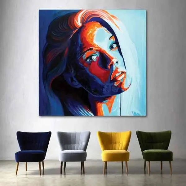 تابلو بوم چاپی لاویا طرح پرتره رنگی زن کد ART-1460