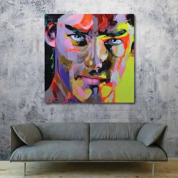 تابلو بوم چاپی لاویا طرح پرتره رنگی مرد کد ART-1455