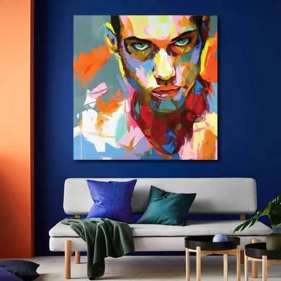 تابلو بوم چاپی لاویا طرح پرتره رنگی مرد کد ART-1461