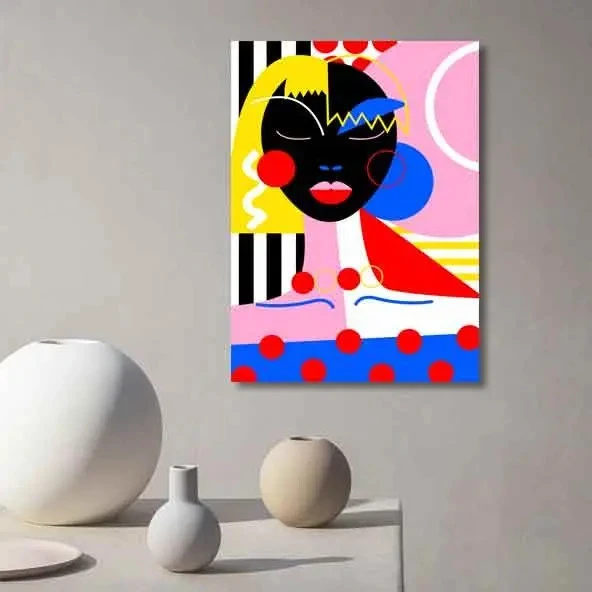 تابلو بوم چاپی لاویا طرح پرتره رنگی کد ART-3190