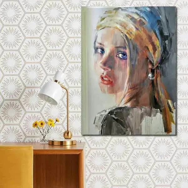 تابلو بوم چاپی لاویا طرح پرتره زن کد ART-1009
